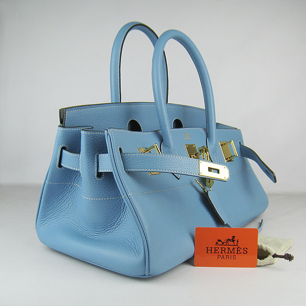 Cheap Hermes Birkin 42cm Replica Togo Leather Bag Light Blue 62642